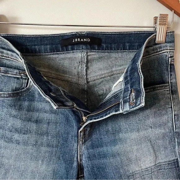 J Brand | Blue Rise Reunion Patchwork Design Skinny Jeans - Picture 8 of 10